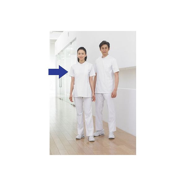 KAZEN　レディスXLA医務衣半袖　3L　ホワイト　XLA105-C/10-3L　（直送品）