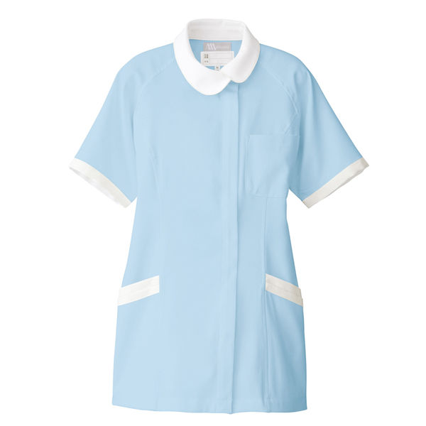 AITOZ（アイトス） サイドチュニック（女性用） ナースジャケット 医療白衣 半袖 サックス S 861343-007（直送品）