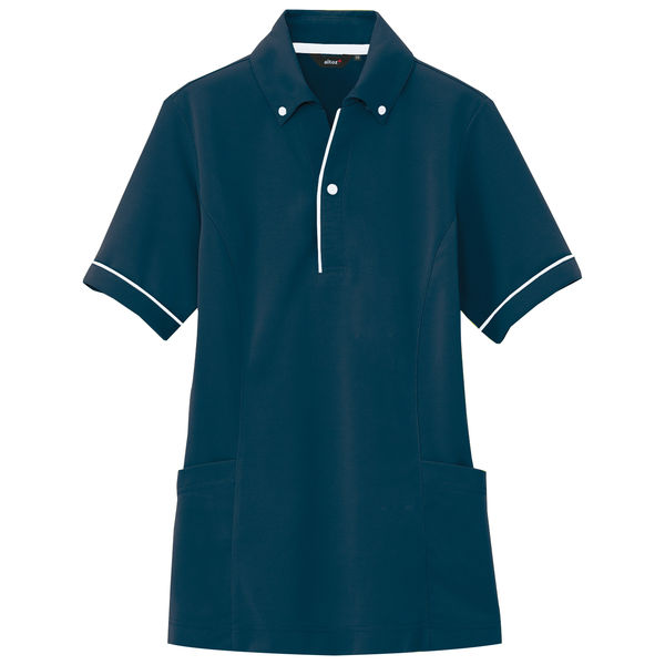 AITOZ（アイトス） サイドポケット半袖ポロシャツ 介護ユニフォーム 男女兼用 ネイビー S AZ7668-008