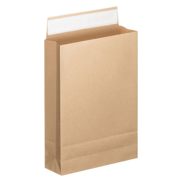 「現場のチカラ」 スーパーバッグ 宅配袋（紙製） フィルム貼り 茶 特小サイズ 封かんシール付 1パック（100枚入）  オリジナル