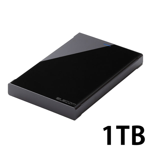 HDD (ハードディスク) 外付け ポータブル 1TB ブラック ELP-CED010UBK エレコム 1台