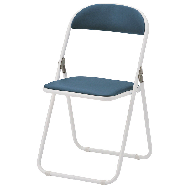 TOKIO 折りたたみ椅子 抗菌ビニールレザー ブルー 1脚 幅425mm 横連結 ビニールレザー 折り畳み椅子 パイプ椅子 ミーティングチェア