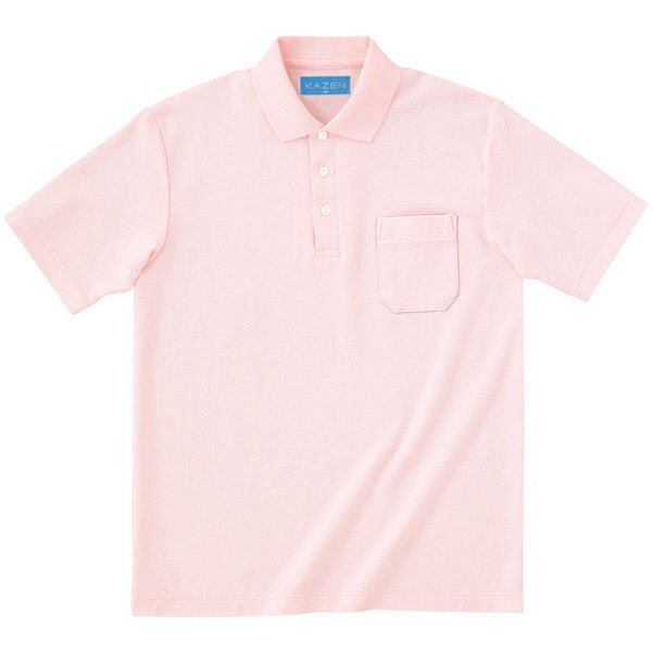 KAZEN（カゼン） ポロシャツ（半袖） ピンク L 232-23 1着（直送品）