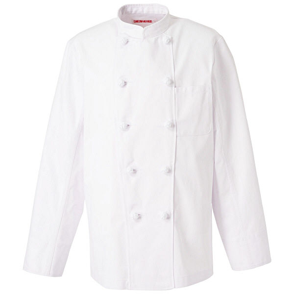 KAZEN（カゼン） コックコート長袖（胸ポケット付） ホワイト M 414-50 1着（直送品）