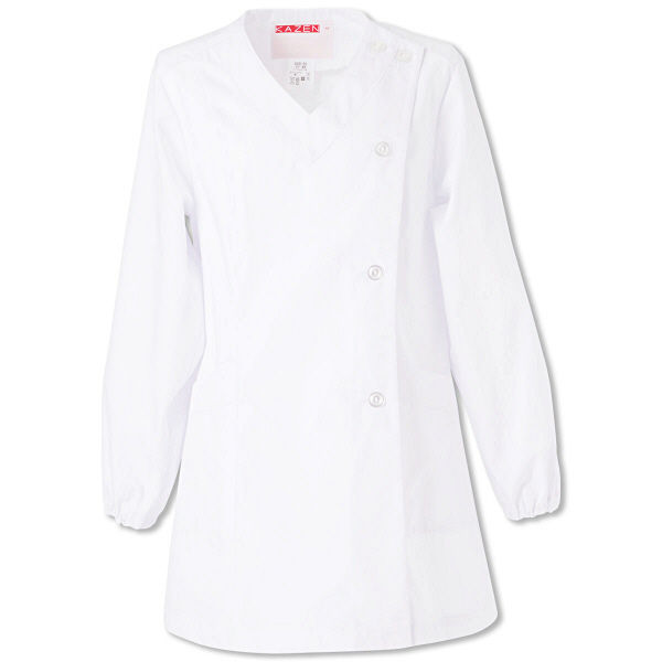 KAZEN（カゼン） レディスV衿調理衣長袖 ホワイト M 525-30 1枚（直送品）