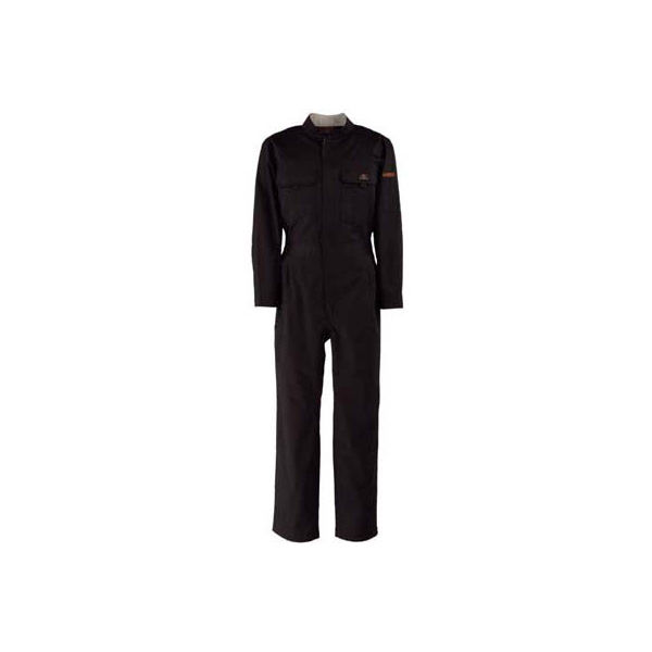 カジメイク　T/C長袖股ハギつなぎ服　ブラック　3L　6609　（取寄品）