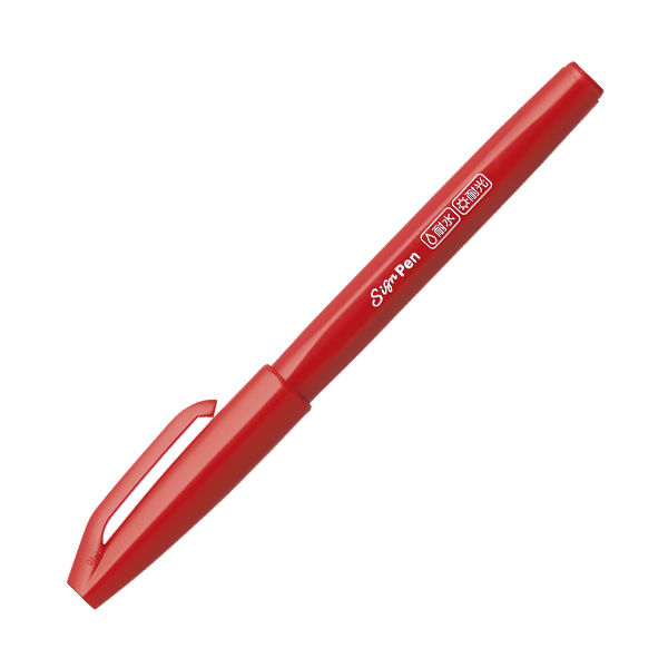 ぺんてる　耐水耐光性サインペン　赤　5本  オリジナル
