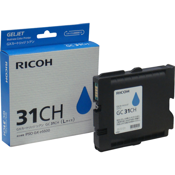 リコー（RICOH） 純正インク GC31CH シアン 大容量 515748 1個 - アスクル