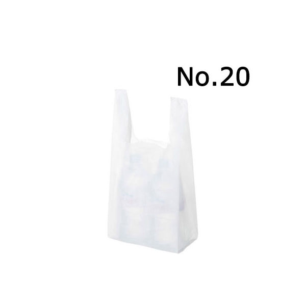国産レジ袋　乳白　20号　1セット（12000枚：1000枚入×12箱）　福助工業  オリジナル