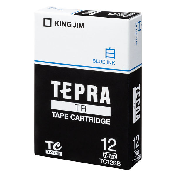 テプラ TEPRA TRテープ　カートリッジ 幅12mm 白ラベル(青文字) TC12SB 1個 キングジム