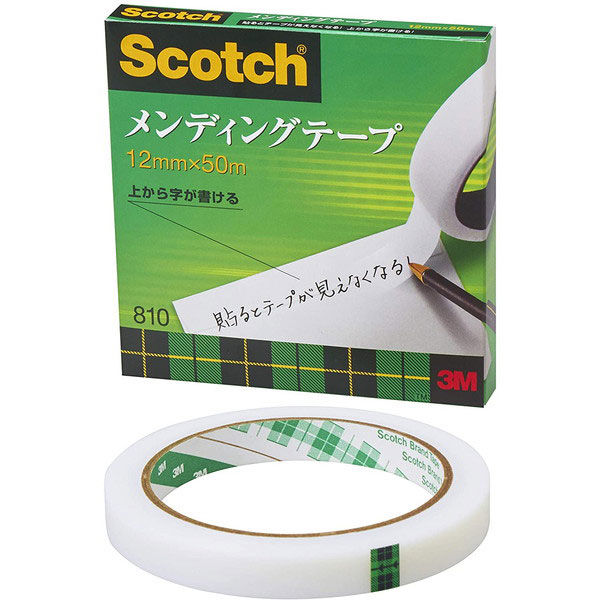 スコッチ メンディングテープ 大巻 3インチ 巻芯経76mm 詰替用 幅12mm×長さ50m 1巻 スリーエム 810-3-12