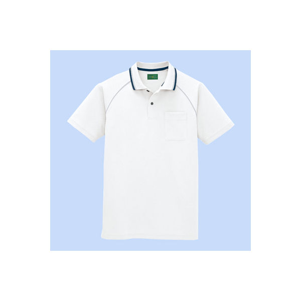 AITOZ（アイトス） ユニセックス 大きいサイズ 制電半袖ポロシャツ ホワイト 4L AZ-50005 1着（直送品）