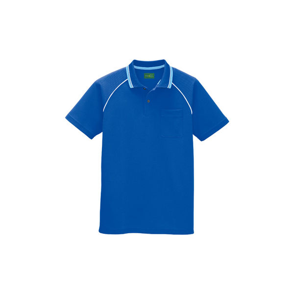 AITOZ（アイトス） ユニセックス 制電半袖ポロシャツ ブルー L AZ-50005 1着（直送品）