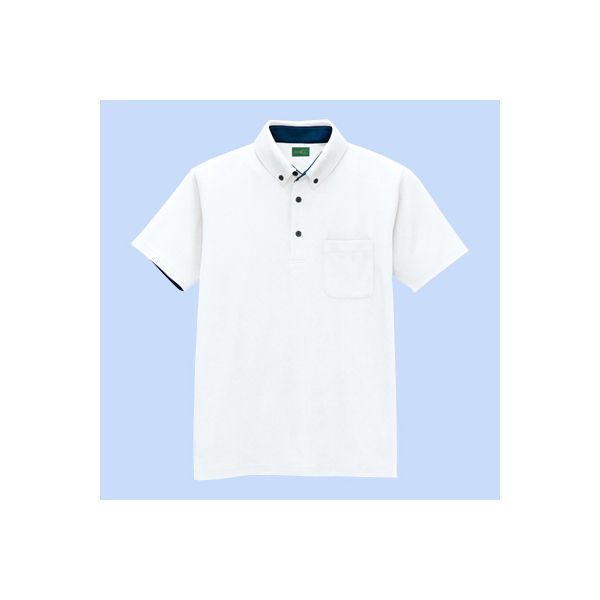 AITOZ（アイトス） ユニセックス 大きいサイズ 制電半袖ポロシャツ ホワイト 5L AZ-50006 1着（直送品）