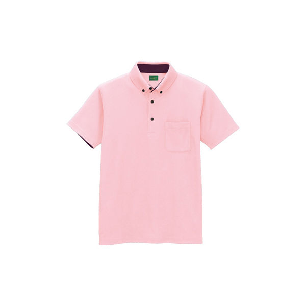 AITOZ（アイトス） ユニセックス 大きいサイズ 制電半袖ポロシャツ ピンク LL AZ-50006 1着（直送品）