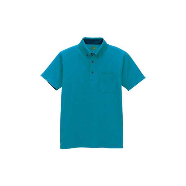 AITOZ（アイトス） ユニセックス 制電半袖ポロシャツ ピーコックブルー L AZ-50006 1着（直送品）