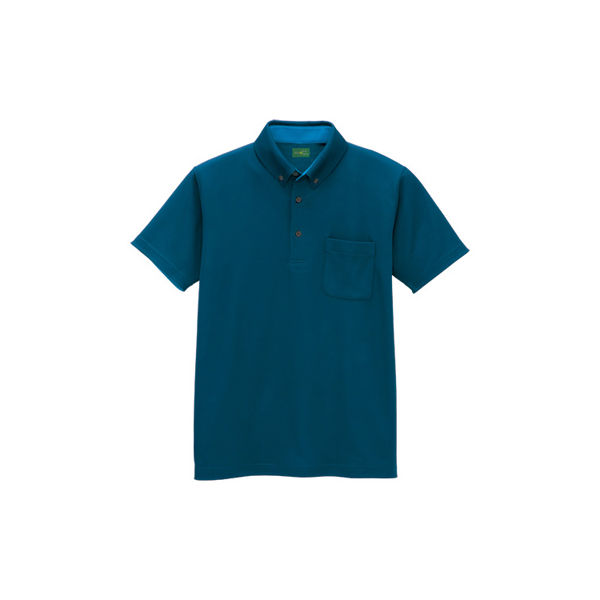 AITOZ（アイトス） ユニセックス 大きいサイズ 制電半袖ポロシャツ アイアンブルー 4L AZ-50006 1着（直送品）