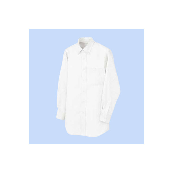 AITOZ（アイトス） ユニセックス 大きいサイズ 長袖ボタンダウンシャツ ヘリンボーン ホワイト 3L AZ-50403（直送品）