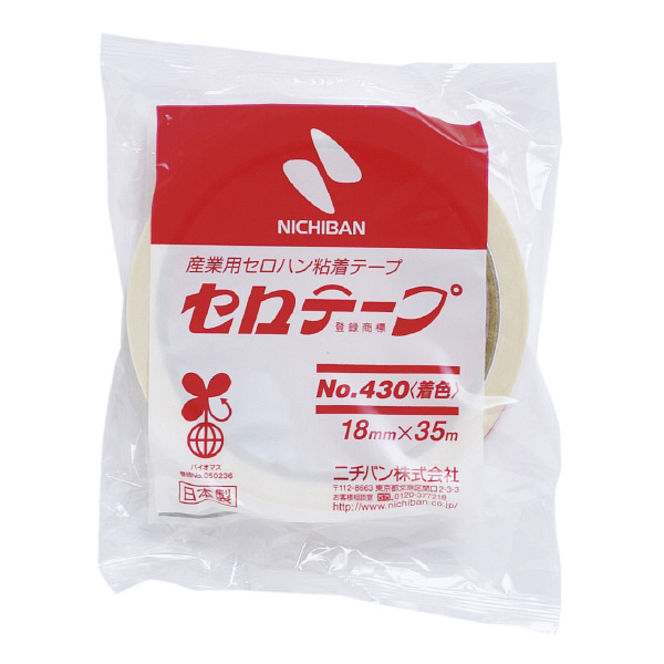 セロテープR 着色　白   18mm×35m　4305-18（直送品）