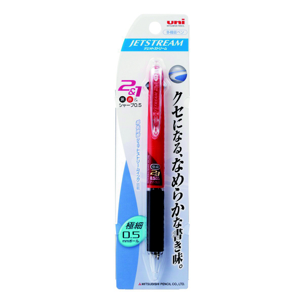 【新品】（まとめ） 三菱鉛筆 ジェットストリーム2＆1 多機能ペン 2色ボールペン（黒・赤）+シャープ0.5 MSXE3-500-07.24 黒 赤