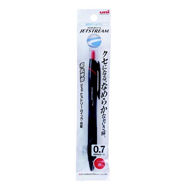 三菱鉛筆 ボールペン 油性 JETSTREAM（ジェットストリーム） 0.7mm 黒軸 赤インク SXN-150-07 1セット（7本入り）（直送品）