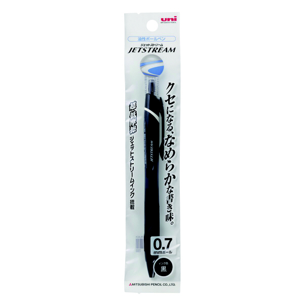 三菱鉛筆 ボールペン 油性 JETSTREAM（ジェットストリーム） 0.7mm 黒軸 黒インク SXN-150-07 1セット（7本入り）（直送品）