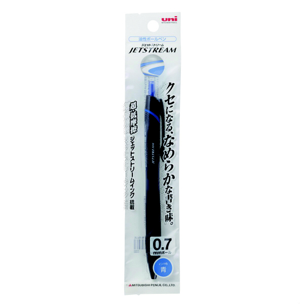 三菱鉛筆 ボールペン 油性 JETSTREAM（ジェットストリーム） 0.7mm 黒軸 青インク SXN-150-07 1セット（7本入り）（直送品）