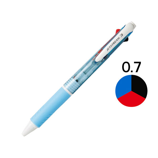 三菱鉛筆 ジェットストリーム ボールペン 水色軸 3色 0.7mm SXE3-400