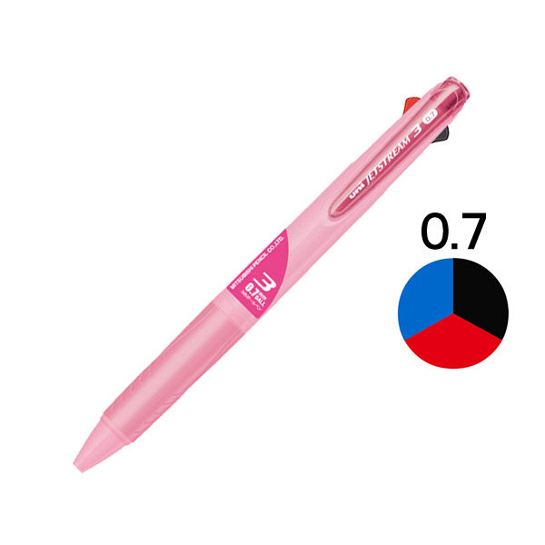 三菱鉛筆 ジェットストリーム ボールペン ベビーピンク軸 3色 0.7mm