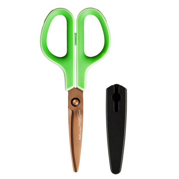 プラス　はさみ　フィットカットカーブ　プレミアムチタン　プレミアムグリーン　SC-175STN　34549　2本　（直送品）