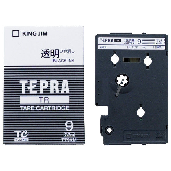 テプラ TEPRA PROテープ マットタイプ 幅9mm 透明ラベル(黒文字) TT9K（M） 1個 キングジム