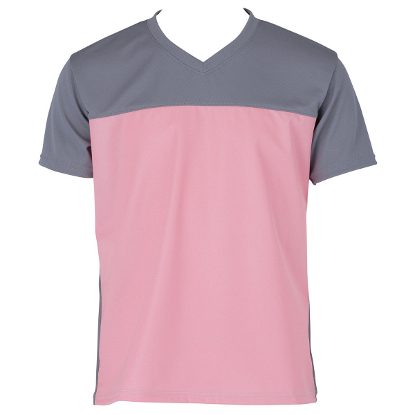 入浴介助用介護ユニフォーム　入浴介護Tシャツ　403340　ピンク　L　1枚　フットマーク　（取寄品）