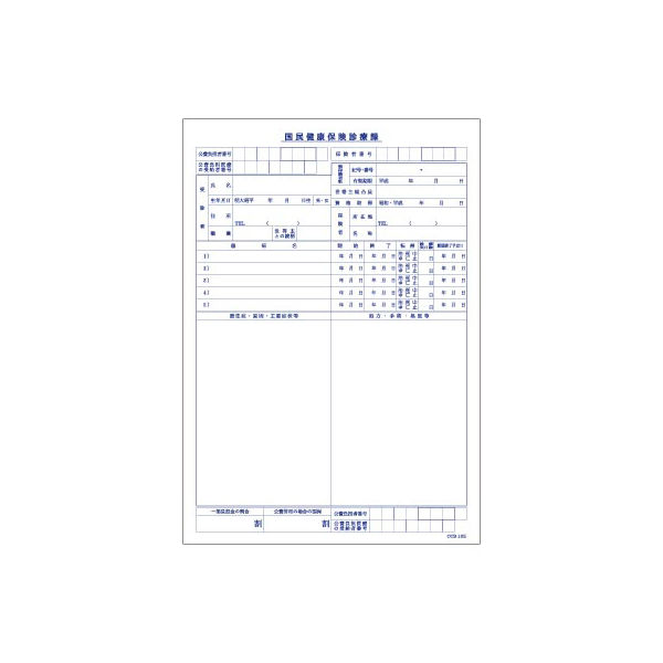 取】診療録（B5）医科用　国保29号　CCB105　1セット（1000枚:100枚入×10冊）（直送品）