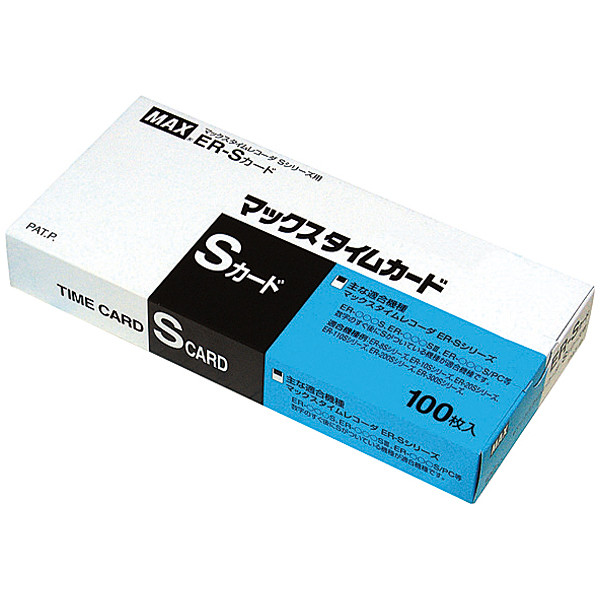 マックス MAX タイムカード ER-Sカード ブルー ER90060 1箱（100枚入