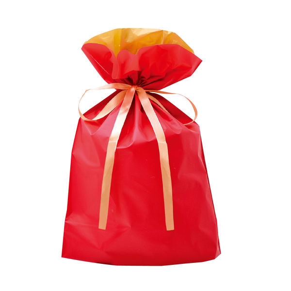 ササガワ 巾着袋 レッド 大 【クリスマス】 50-3559 1包（50枚）袋入（取寄品）