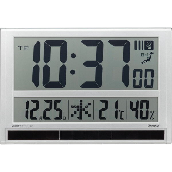 ラドンナ ハイブリッドデジタル時計 置き掛け時計 [電波 大型 温湿度] 404×23×277mm GDD-001 1個（取寄品）