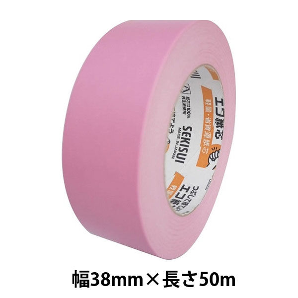 【ガムテープ】 カラークラフトテープ No.500WC 幅38mm×長さ50m ピンク 積水化学工業 1巻
