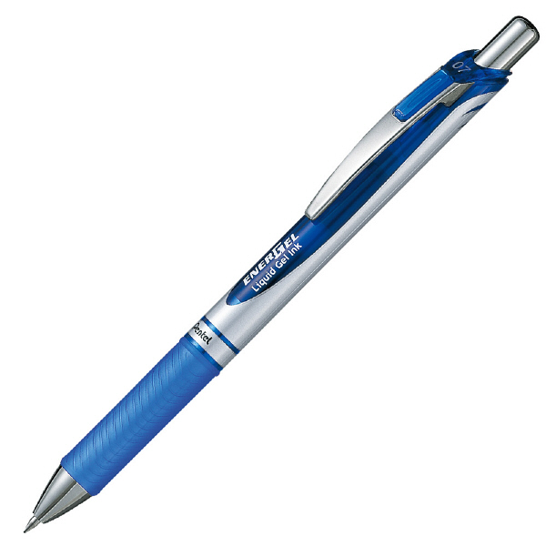 ぺんてる ボールペン ゲルインク ノック式 ENERGEL（エナージェル） 0.7mm 青 BL77-C 1セット（5本入り）（直送品） - アスクル
