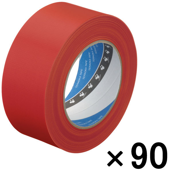 【養生テープ】 寺岡製作所 P-カットテープ No.4140 塗装養生用 赤 幅50mm×長さ50m 1セット（90巻入）
