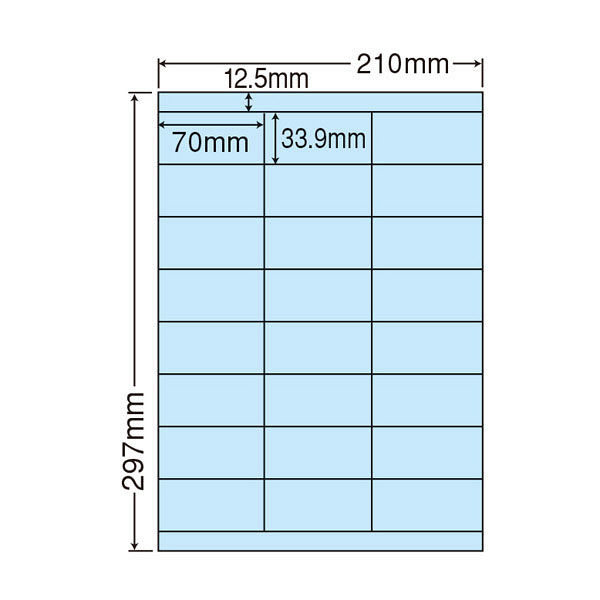 東洋印刷 ナナカラーラベル マルチタイプカラーラベル ブルー A4 24面 1ケース（500シート） CL48B（直送品）