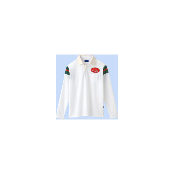 WSP（ダブルエスピー） ユニセックス 大きいサイズ 長袖ポロシャツ（ワッペン付：67201） ホワイト LL 65168（直送品）