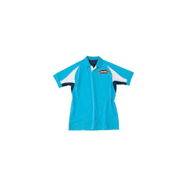WSP（ダブルエスピー） ユニセックス ポロシャツ（ワッペン付：67210） サックス M 65052（直送品）