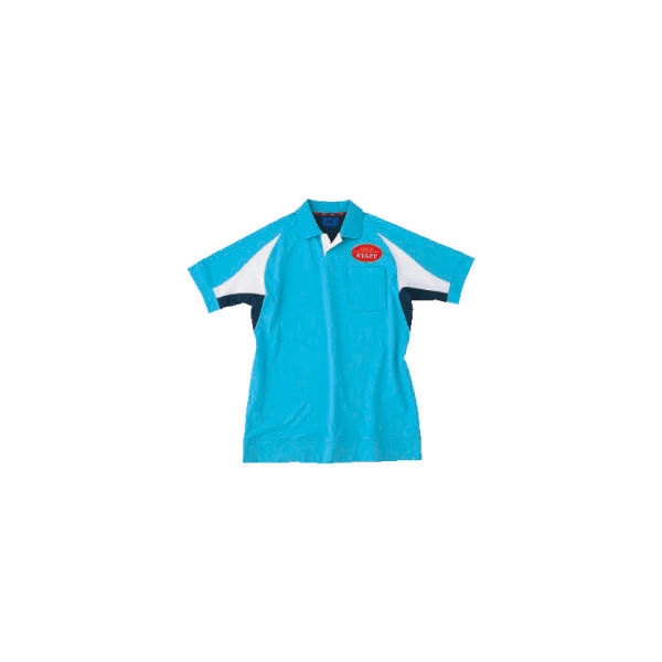 WSP（ダブルエスピー） ユニセックス ポロシャツ（ワッペン付：67201） サックス L 65052（直送品）