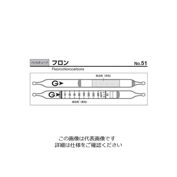 ガステック ガス検知管 パイロテックチューブ 51 1箱 9-805-19（直送品）