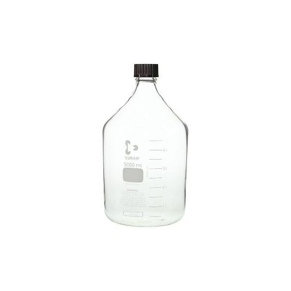 柴田科学 ねじ口瓶丸型(デュラン(R)) 赤キャップ付 5000mL 2-076-07 1本（直送品）
