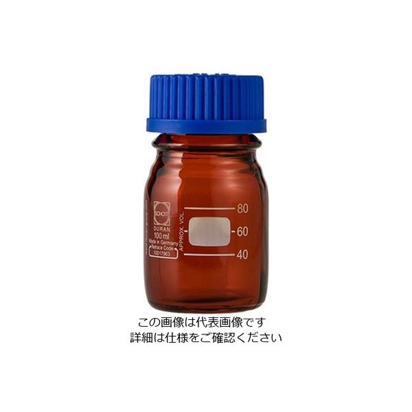 アズワン ねじ口瓶丸型茶褐色(デュラン(R)・017210) 100mL GLー45 1-1961-03 1本(1個)（直送品）