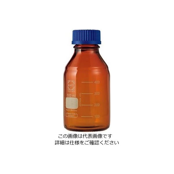 アズワン ねじ口瓶丸型茶褐色(デュラン(R)・017210) 500mL GLー45 1