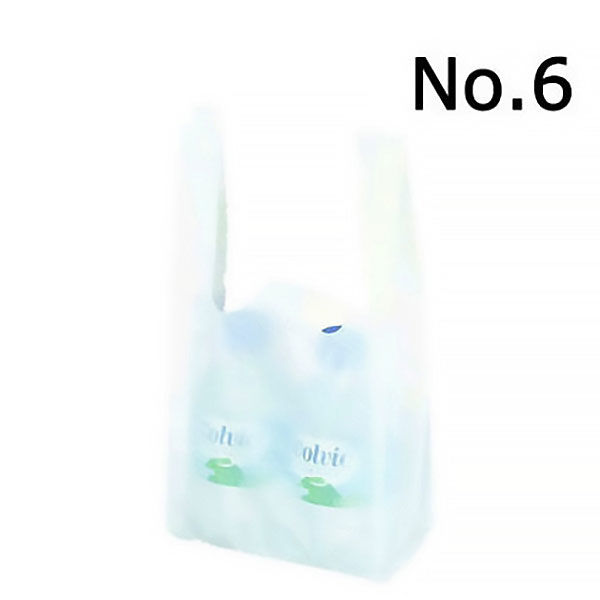 国産レジ袋　乳白　6号　1袋（100枚入）　福助工業  オリジナル