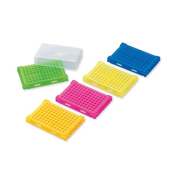 アズワン PCRラック 本体5色パック（青・緑・オレンジ・ピンク・黄×各4個入） T328-96AS 1箱 1-4309-01（直送品）