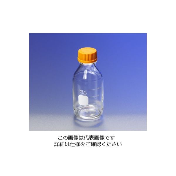コーニング メディウム瓶(PYREX(R)オレンジキャップ付き) 透明 100 1395-1L 1本 1-4994-06（直送品）